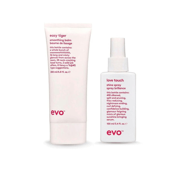 Evo Easy Tiger Smoothing Balm and Love Touch Shine Spray Duo Bundle