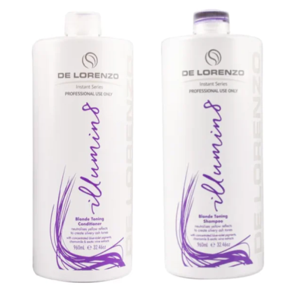 De Lorenzo Instant Illumin8 Blonde Toning Shampoo & Conditioner 960ml Duo