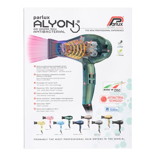 Parlux Alyon Air Ionizer 2250 Tech Hair Dryer - Jade