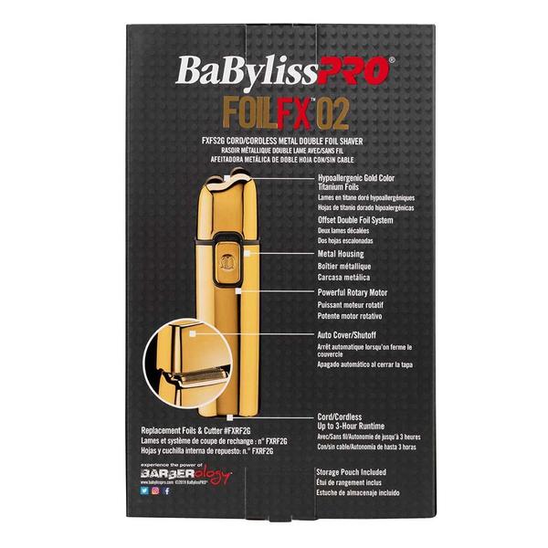 BaBylissPRO FoilFX02 Gold Double Foil Shaver  - Cordless/Corded