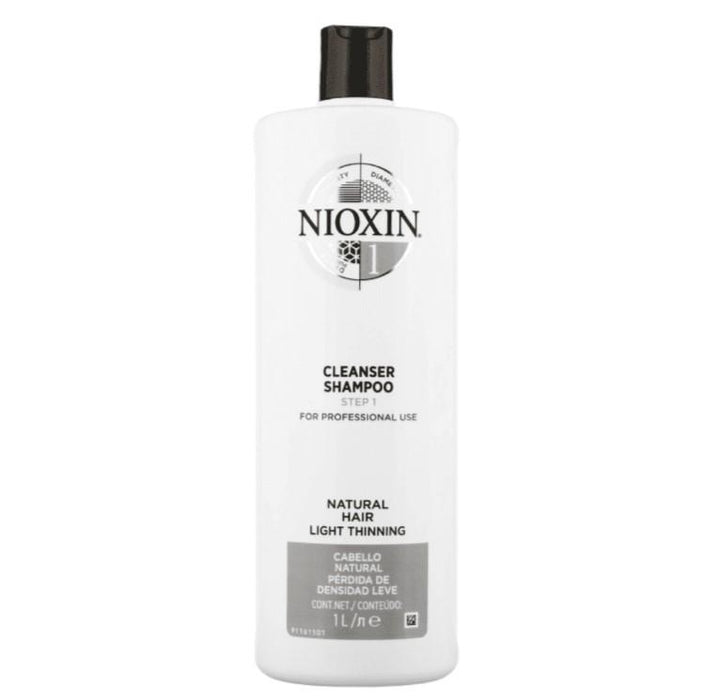 Nioxin System 1 Cleanser Shampoo for Natural Hair with Light Thinning, 1L