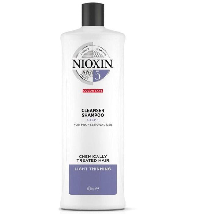 Nioxin System 5 Cleanser Shampoo for Chemically Treated Hair with Light Thinning, 1L