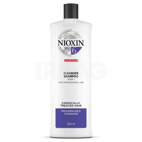 Nioxin System 6 Cleanser Shampoo for Chemically Treated Hair with Progressed Thinning, 1L