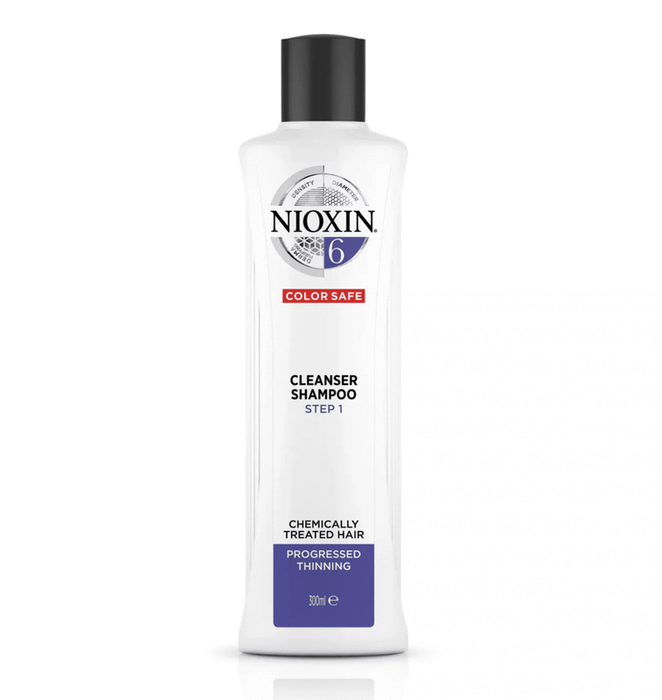Nioxin System 6 Cleanser Shampoo for Chemically Treated Hair with Progressed Thinning, 300ml
