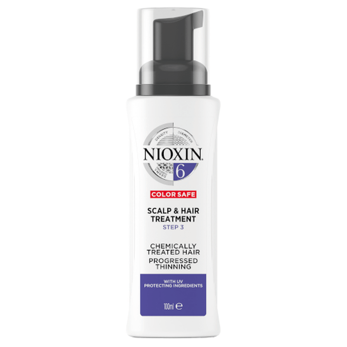 Nioxin System 6 Scalp and Hair Treatment for Chemically Treated Hair with Progressed Thinning, 100ml