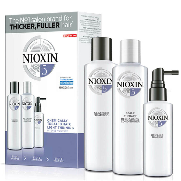 Nioxin System 6 Trial Kit for Chemically Treated Hair with Progressed Thinning, 150ml+150ml+40ml