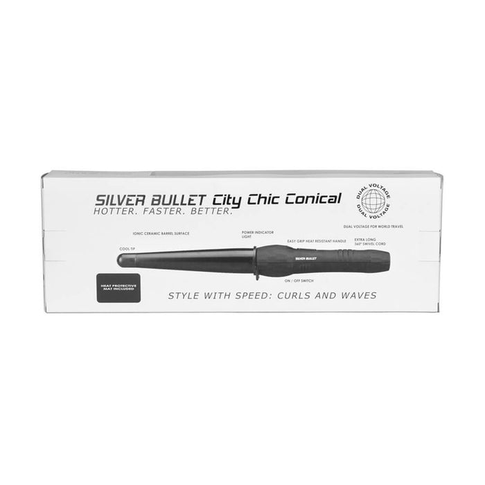 Silver Bullet City Chic 19mm - 32mm Large Ceramic Conical Curling Iron